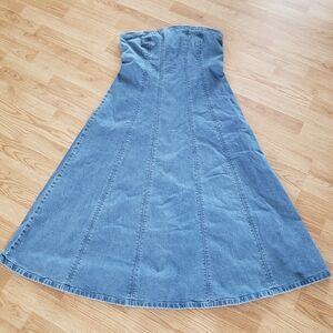Abercrombie & Fitch strapless A-Line Denim Dress - Light Blue